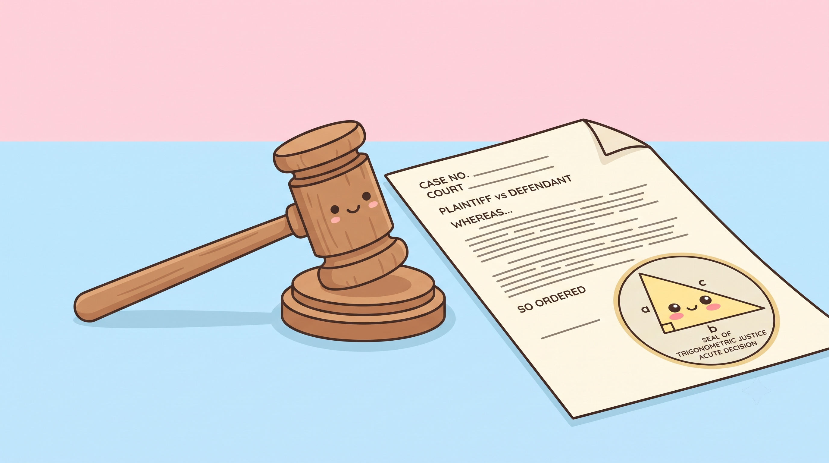 Judge Gavel with Cute Triangle Legal Document
